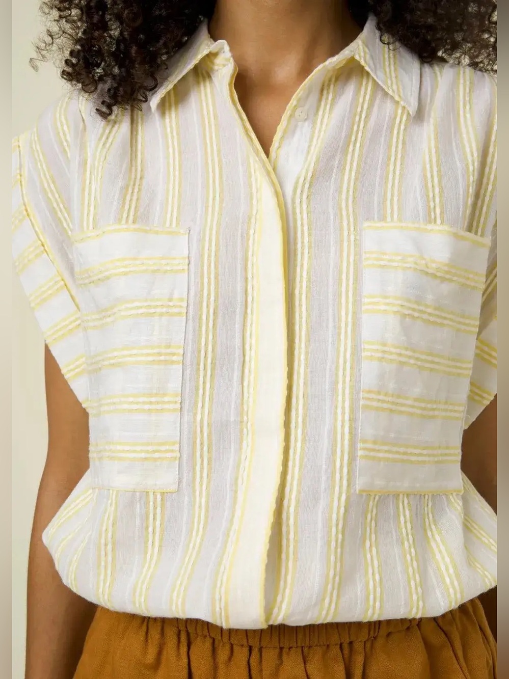 FRNCH yellow striped Angela shirt